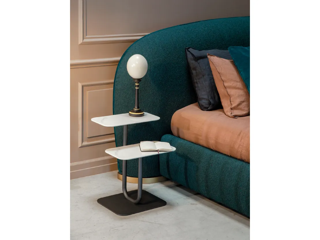 Tavolino con top in gres porcellanato con struttura in metallo Levels di Tonin Casa