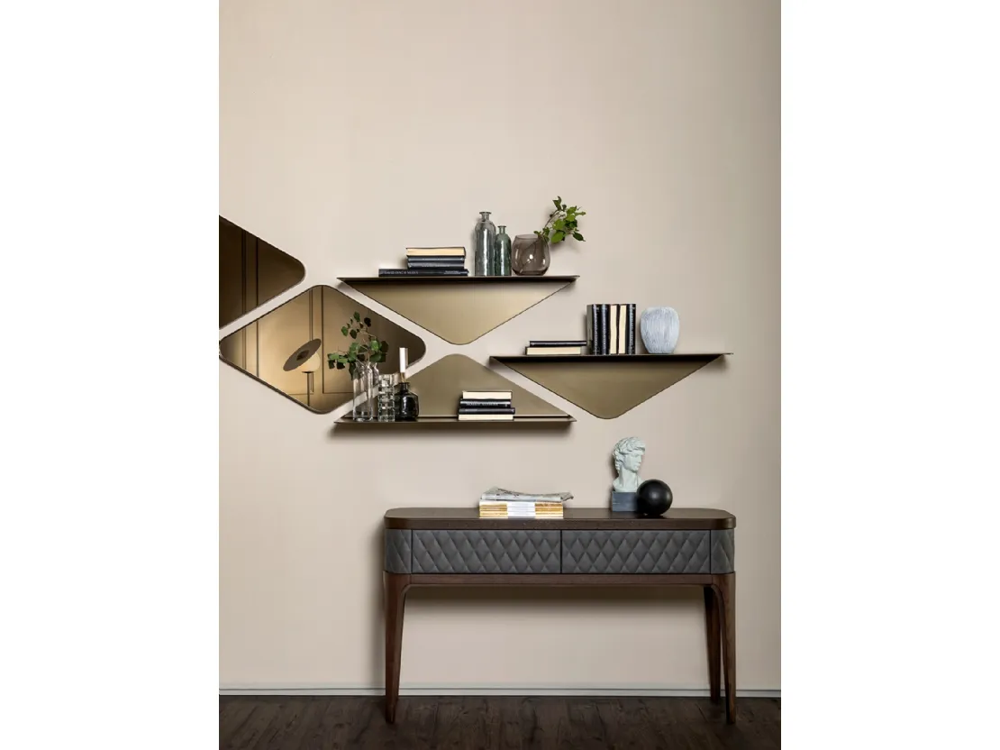 Mensola Matrix shelf con specchi romboidali di Tonin Casa