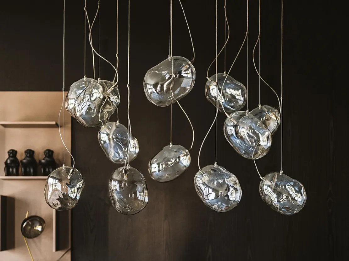 Lampada a sospensione in vetro Cloudine di Cattelan Italia