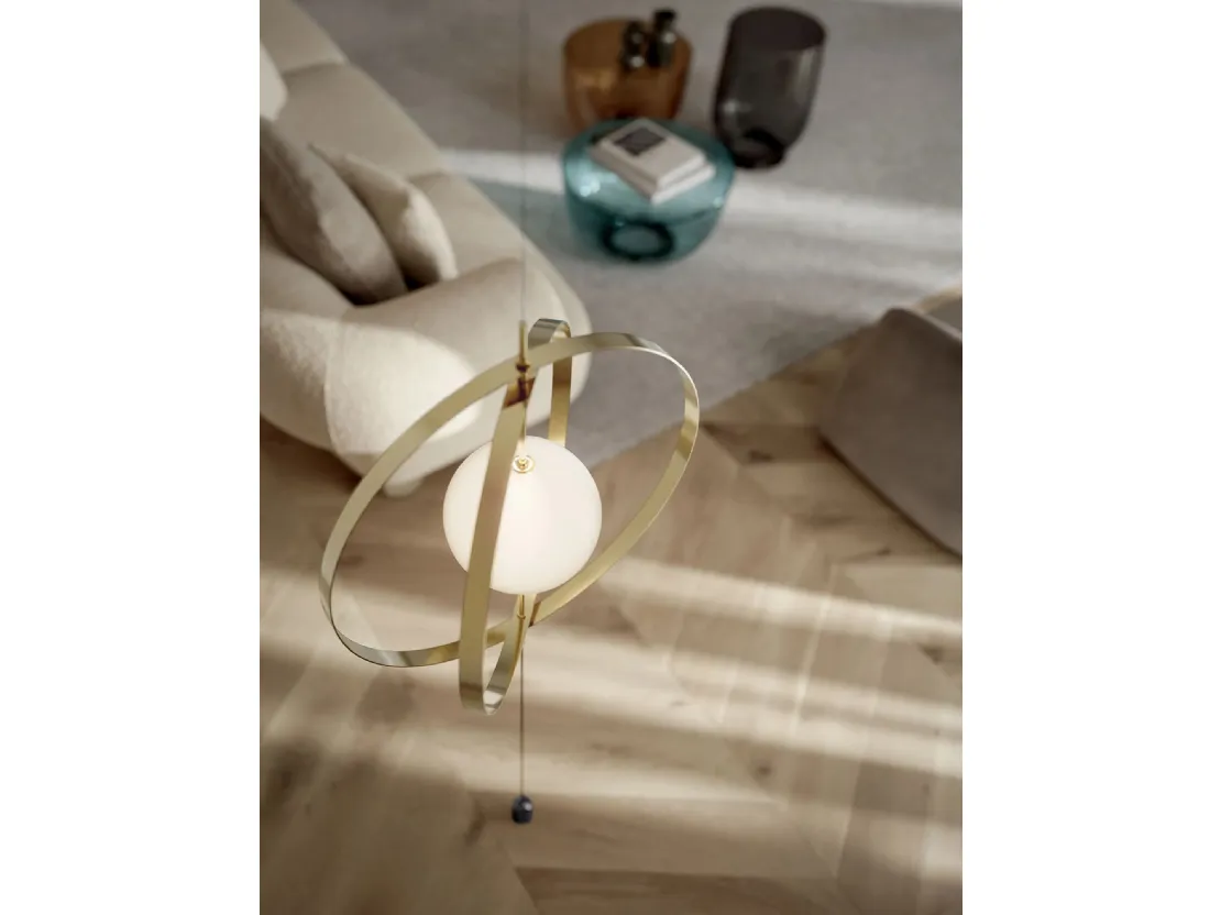 Lampada da terra Papillon Cielo-Terra in acciaio e vetro di Bontempi