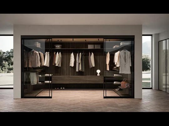 Cabina Armadio Wall System Rovere Carbone