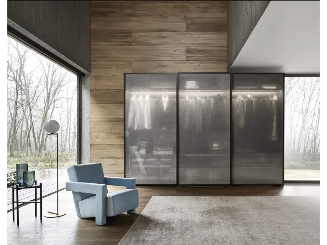 Armadio scorrevole Scrigno in vetro tramato di Sangiacomo