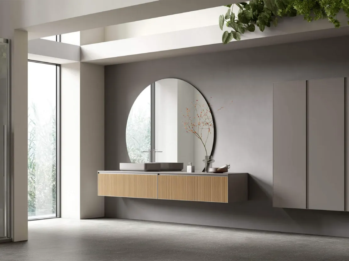 Mobile da Bagno sospeso Shape 23 in rovere di Arcom