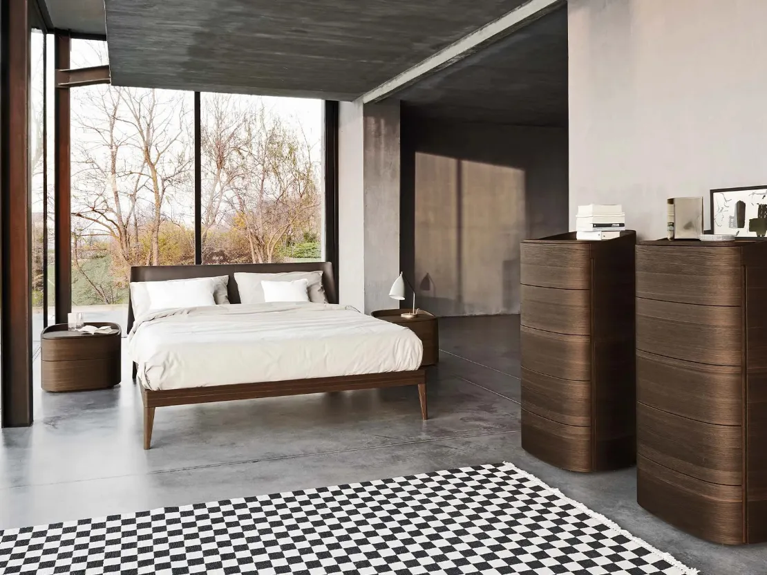 Letto Aliante 2|0 con testiera in pelle di Sangiacomo