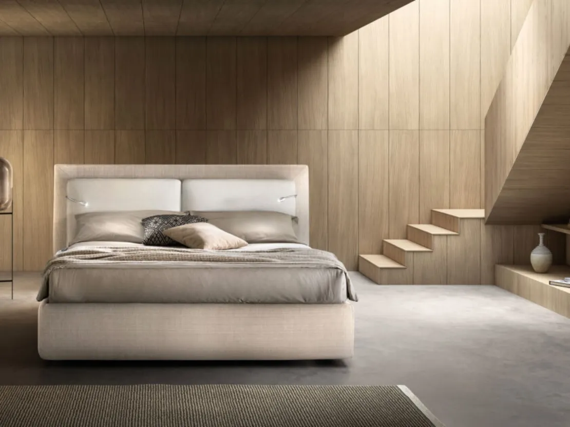Letto relax in tessuto imbottito con testiera regolabile Flux di Bside