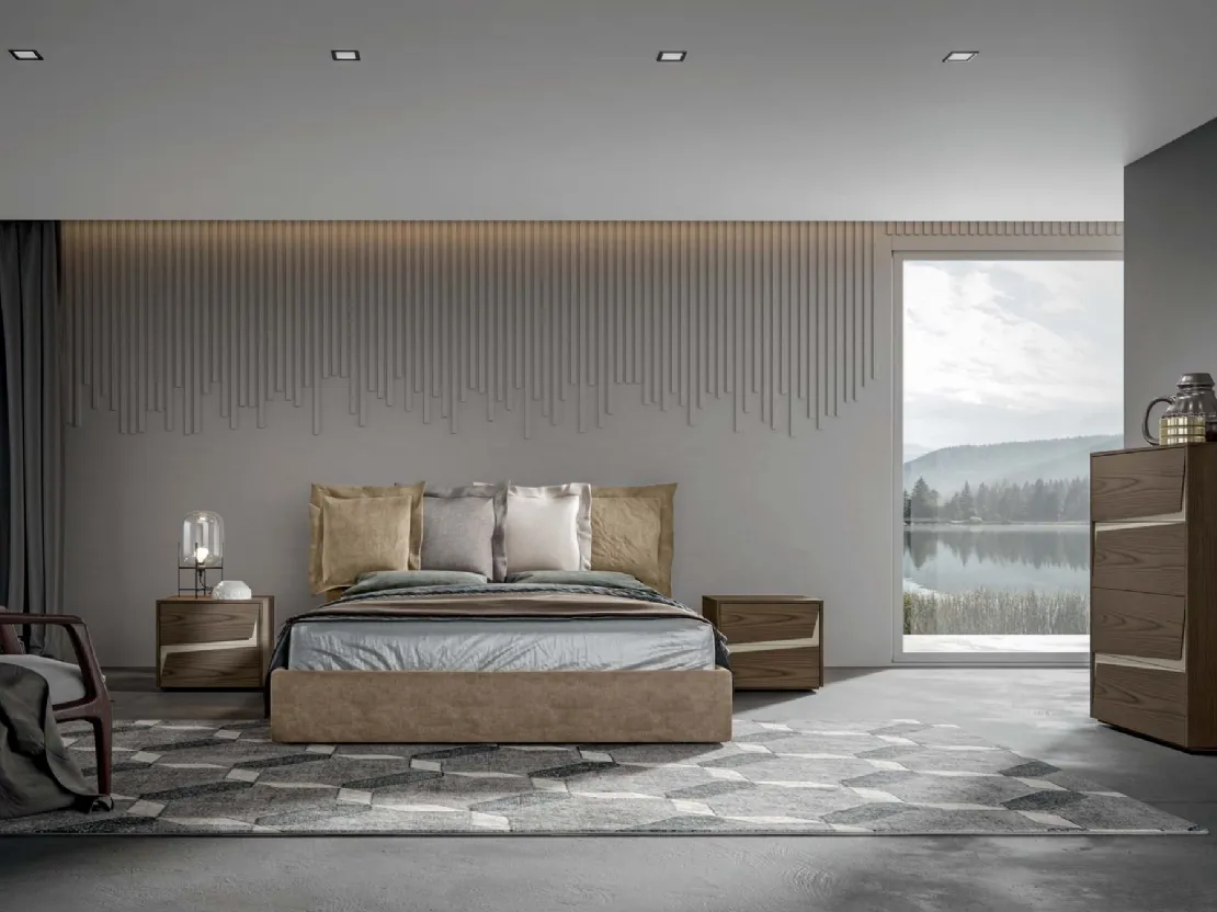 Letto imbottito cuscinato Pivot di Veneran