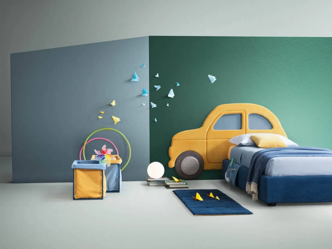 Letto moderno in tessuto per bambini Car di Bside