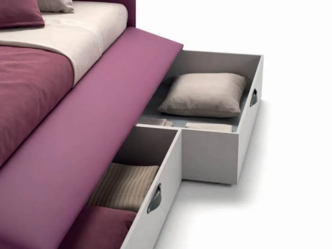 Letto imbottito con cassetti contenitore Twice Letto di Bside