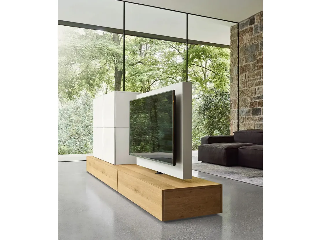 Mobile Porta Tv Tv Units Roto Lampo in legno e laccato di Sangiacomo