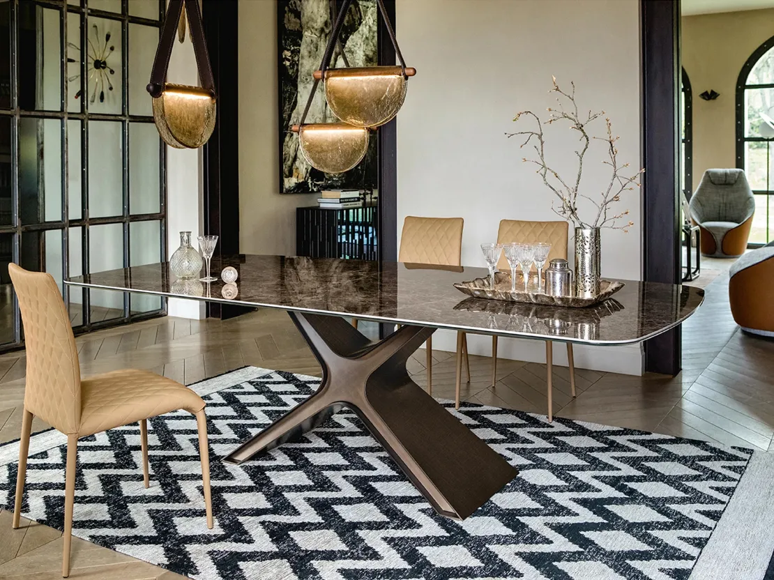 Tavolo Calliope XXL con top in vetro di Tonin Casa