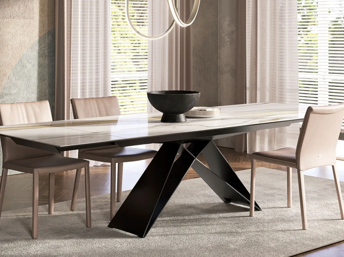 Tavolo allungabile con top in ceramica Premier Keramik Drive di Cattelan Italia
