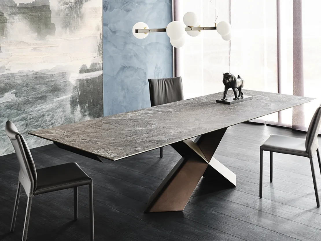 Tavolo allungabile con piano in ceramica Tyron Keramik Drive di Cattelan Italia