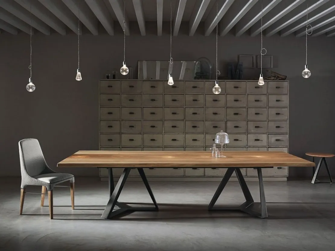Tavolo Millennium XXL con piano in legno massello di Bontempi