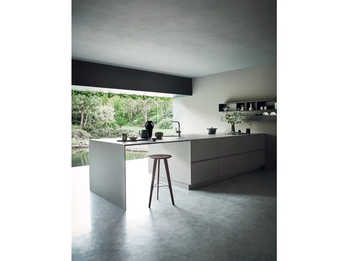 Cucina Design N_Elle Outstanding Lightness in Fenix Pietra di Cesar